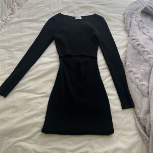 Aritzia Wilfred Cut-Out Knit Longsleeve Mini Dress